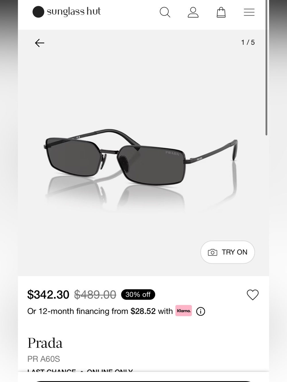 Prada rectangular sunglasses